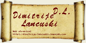 Dimitrije Lančuški vizit kartica